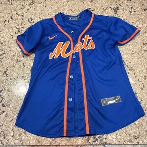 Nike Blue and Orange Mets Jersey